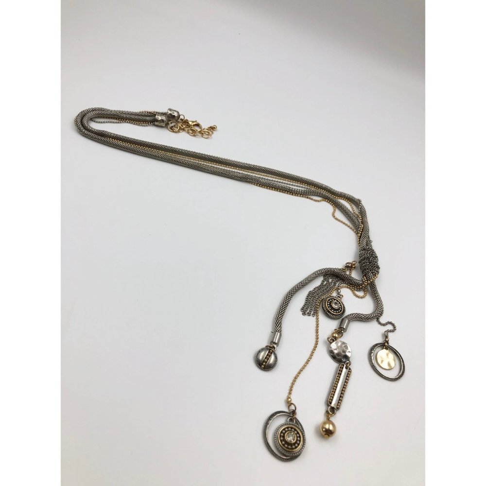 Goldtone and Silvertone Tassel Necklace